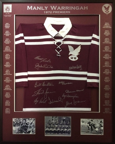 Signed - 1972 Manly Warringah Sea Eagles Premiers - Rugby League - Blazed In Glory - 1