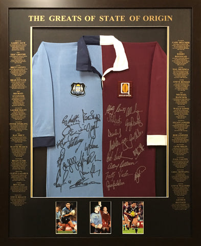  Signed - The Greats of State of Origin - Split Legends - Rugby League - Blazed In Glory - 1