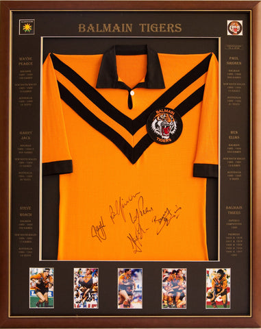  Signed - Balmain Tigers 5 Legends - Rugby League - Blazed In Glory - 1